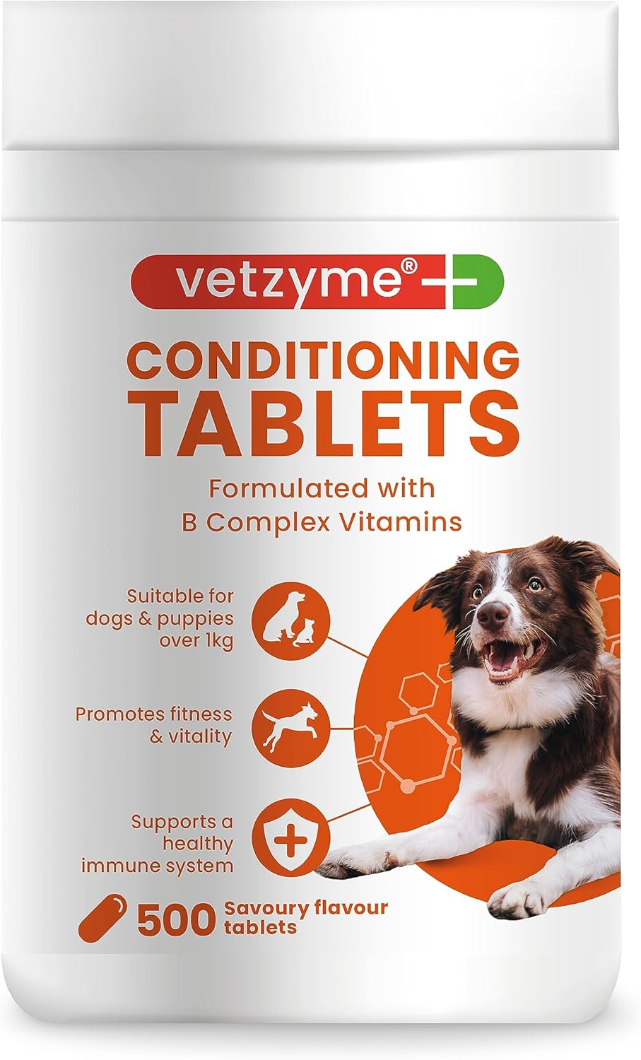 Vetzyme Conditioning Tablets for Dogs (500 Tablets) - With B Complex Vitamins to Promote Fitness and Support a Healthy Immune System