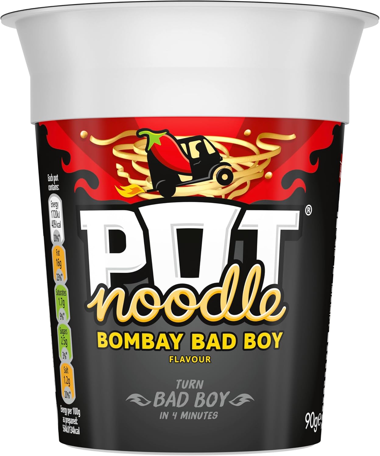 Pot Noodle Bombay Bad Boy Standard Pot instant vegan* snack quick to make noodles Instant Noodle 90 g