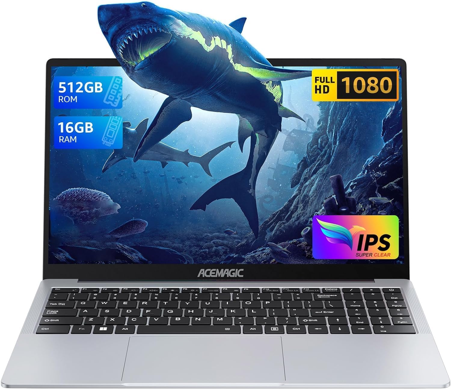 ACEMAGIC Newest 15.6" Laptop for Students and Business,Quad-Core N-97 Processor Up to 3.6GHz（Beat N5095） laptop computer,16GB DDR4 512GB SSD Notebook Computers with Metal Body Support WiFi, BT5.0