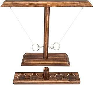 DreamToyz Ring Toss Games for Adults, Yard Games, Patio Decor, Outdoor Indoor Games, Wooden Hook and Ring Game for Bars, Home, Party, 15.7" X 13" Large Size