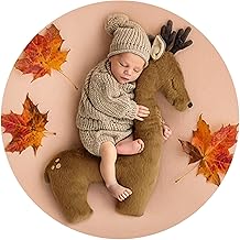 Christmas Creative Elk Posing Pillow Newborn Photography Props Newborn Shooting Elk Antler Pillow Baby Room Pillow Decoration Infant Photo Studio Posing Props (Brown)