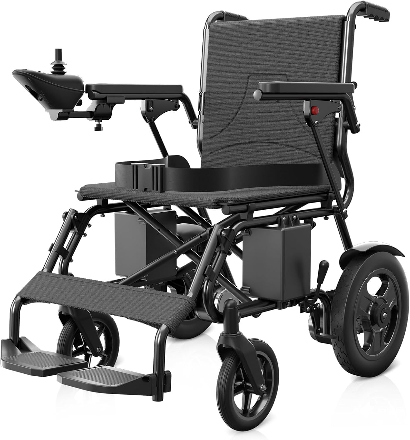 POWET Electric Wheelchairs for Adults, Foldable Lightweight Power Wheelchair, 500W Dual Motors, 15 Miles Longer Range, All Terrain Portable Motorized Wheelchair for Seniors Support 350 lbs