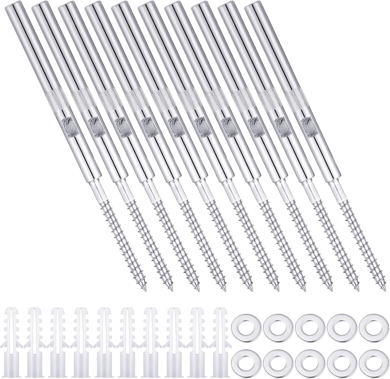 10 Pcs Floating Shelf Invisible Bracket Floating Shelf Supports Metal Blind Wall Mounted Support Hidden Fireplace Mantel Brackets for DIY, Shelving Mounting Hardware Included, 6.5 x 0.39 Inches