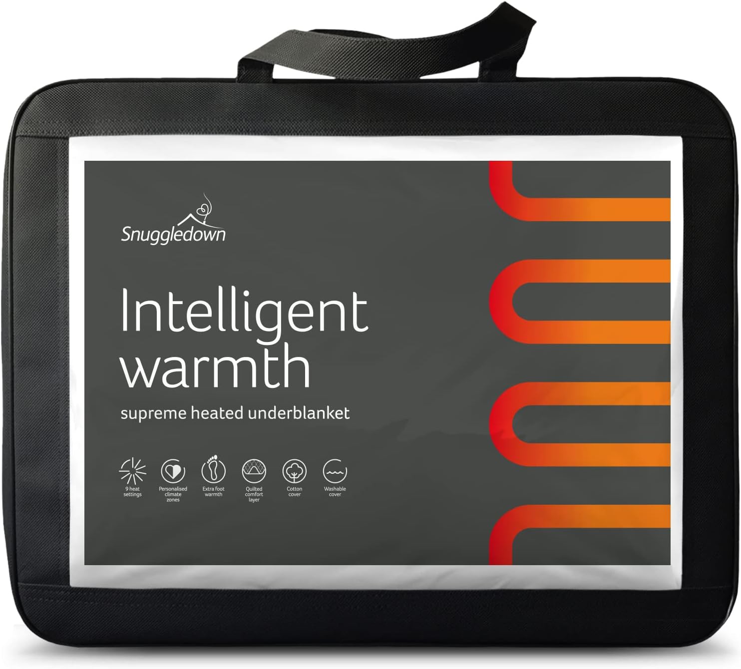 Snuggledown Intelligent Warmth Electric Blanket Superking - Dual Control 9 Heat-Settings Quilted Luxury Heated Blanket for Bed - Cotton Cover, Auto Timer, Comfortable, Machine Washable (180cm x 200cm)