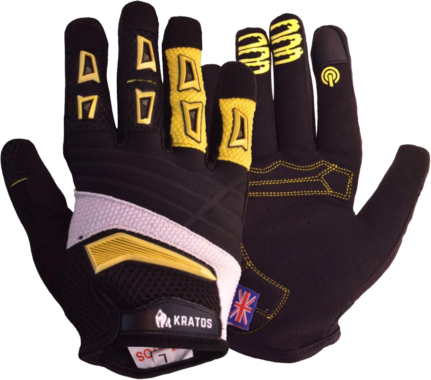 Kratos Anti-Slip Cycling Gloves for Men and Women, Touchscreen Breathable bicycle Gloves|Full Finger Mountain Bike Gloves for BMX ATV MTB Riding, Road Racing, Bicycle, Boating.