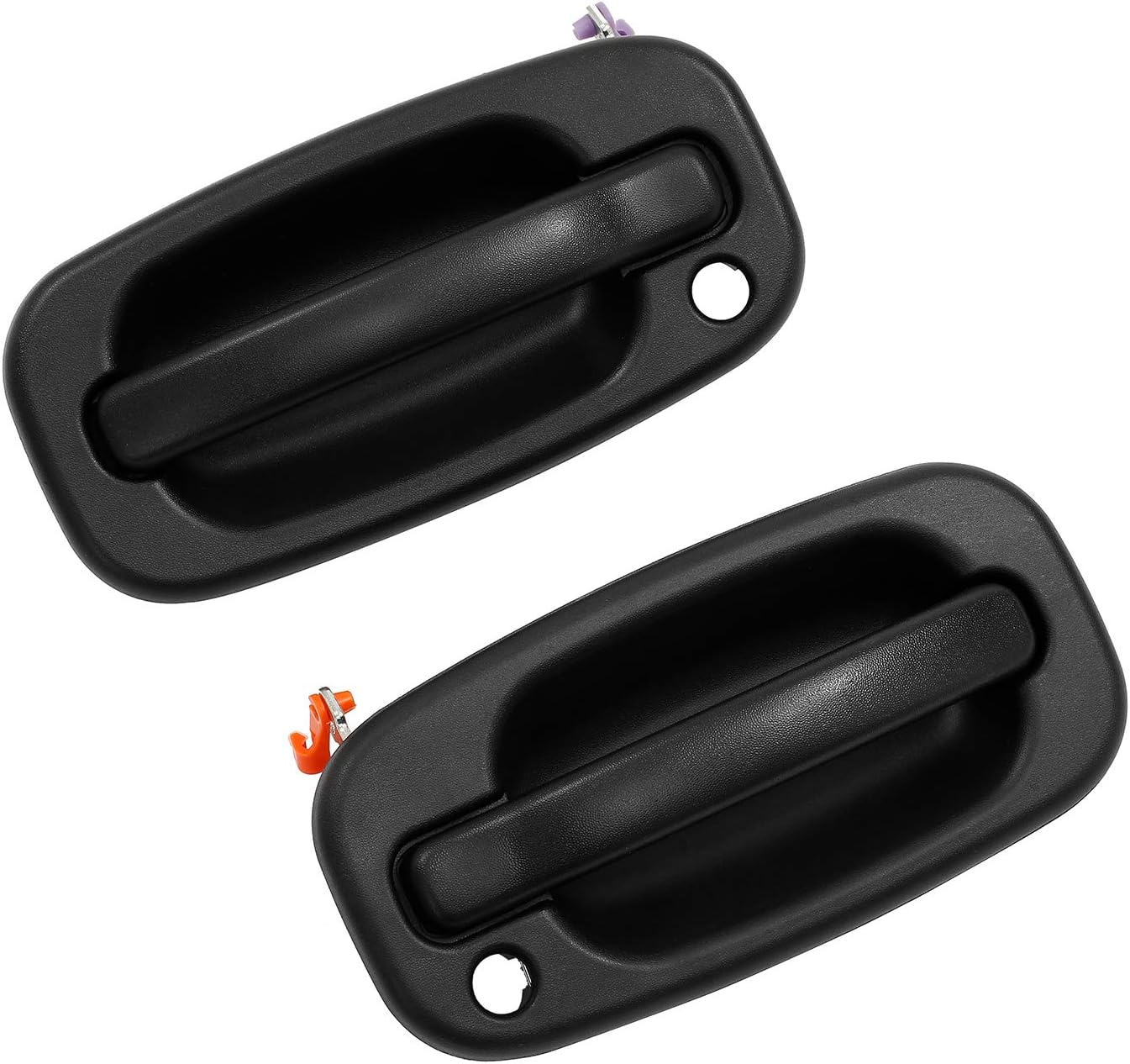 Exterior Door Handle Front Left & Right Pair with Key Hole | for 1999-2007 Chevy Silverado Suburban Tahoe Avalanche GMC Sierra Yukon Cadillac Escalade | Replaces# 15034985, 15034986