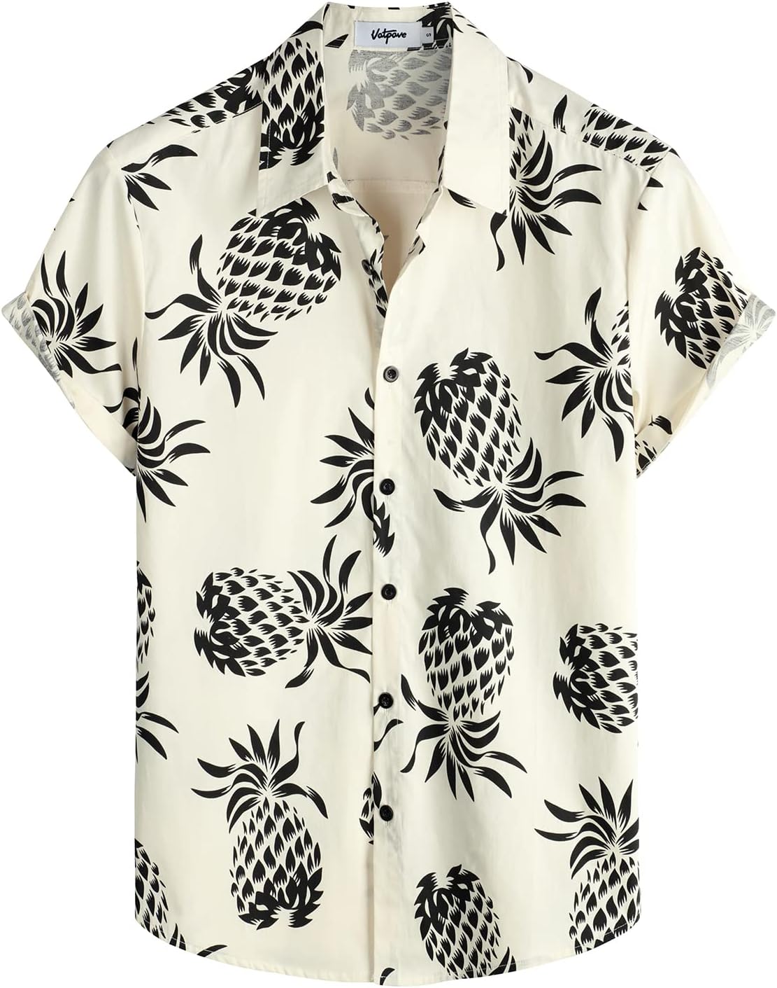 VATPAVE Mens 100% Cotton Hawaiian Shirts Floral Short Sleeve Button Down Shirts Summer Beach Shirts