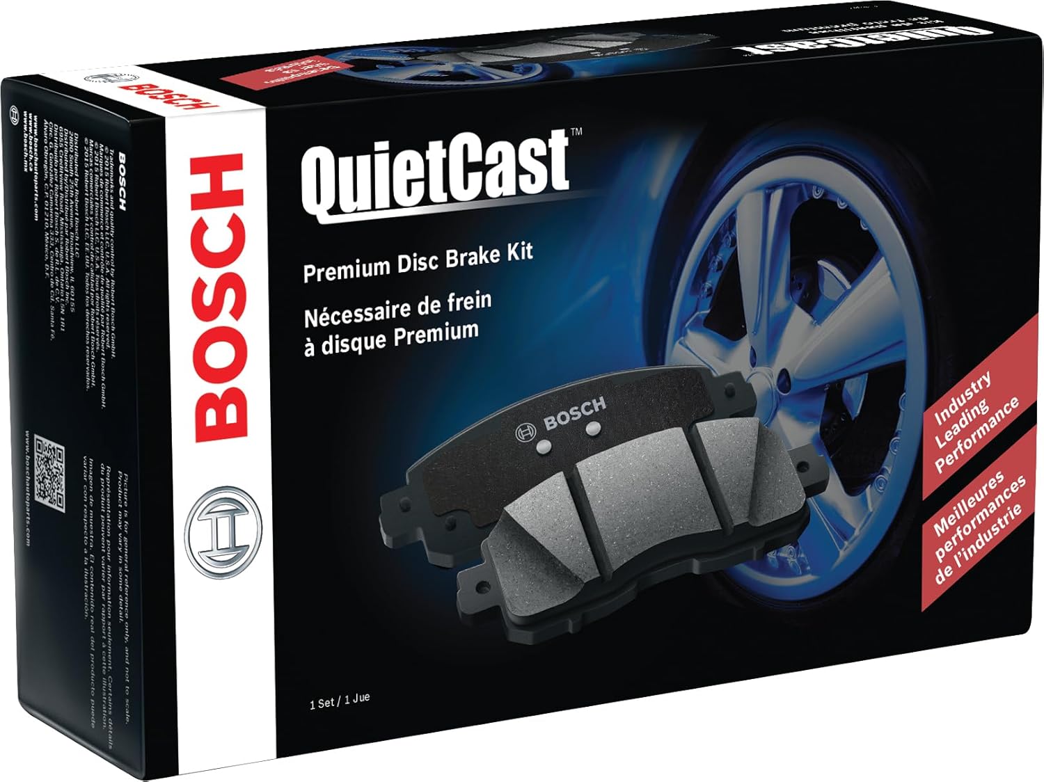 BOSCH BC1633A QuietCast Premium Ceramic Disc Brake Pad Set - Compatible with Select Audi Q3; Volkswagen Arteon, GTI, Jetta, Tiguan; FRONT