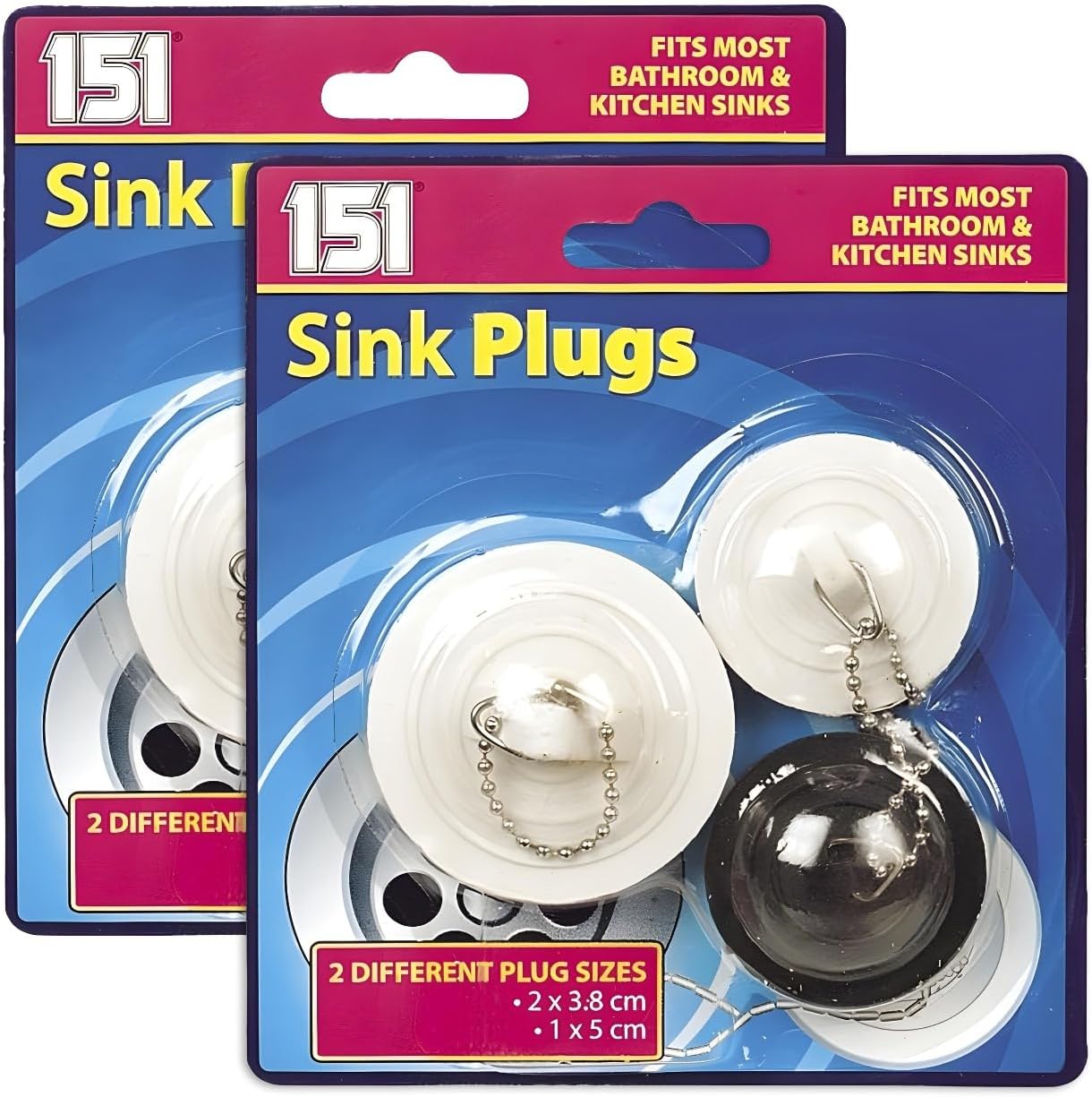 Sink Plug Replacement for Bath, Kitchen, and Basin Drains | Universal Fit for Most Bathroom and Kitchen Sinks | Durable Rubber Stopper Drain Plug | 2 Pack Sink Stoppers for Home Use