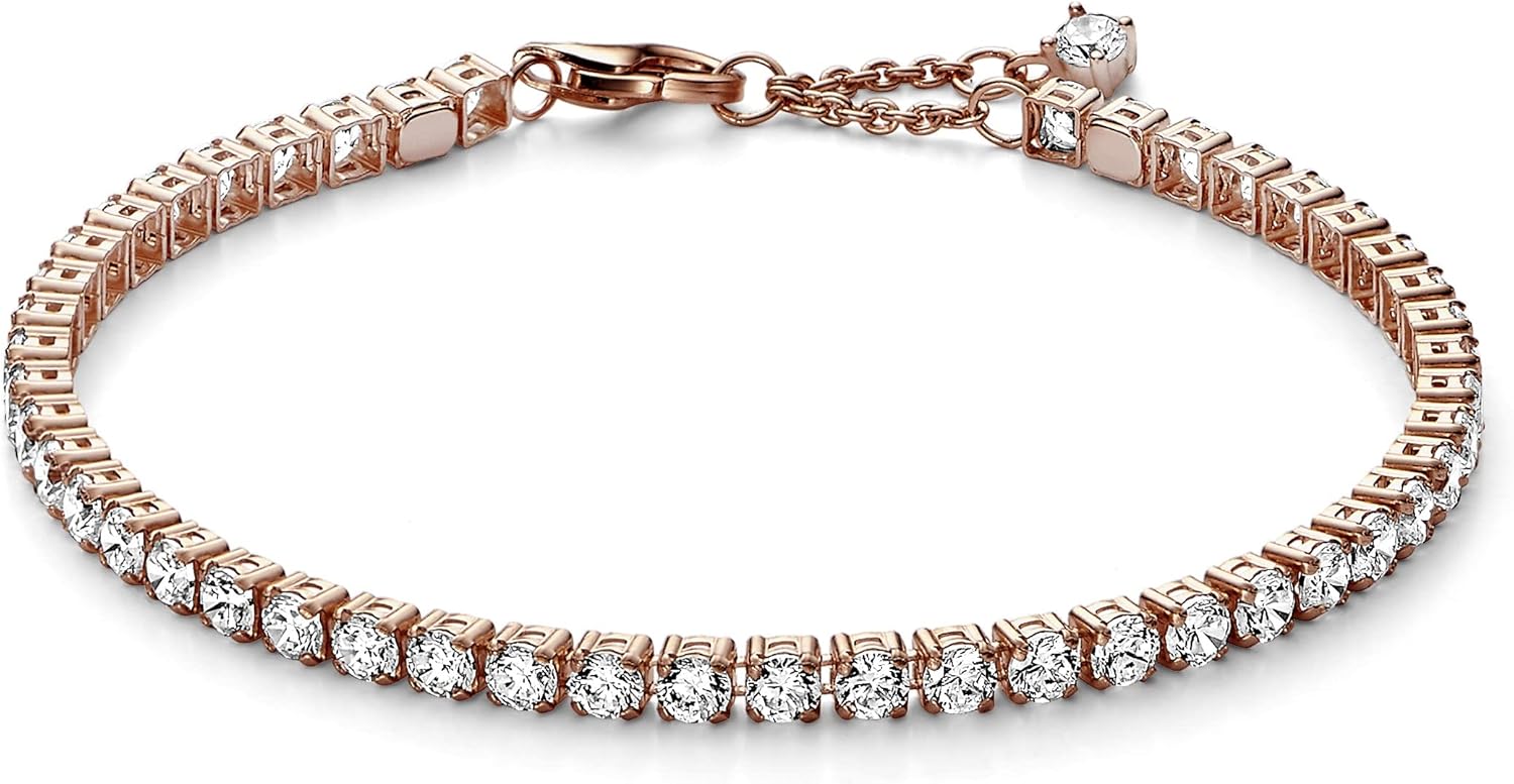 Pandora Timeless 14k Rose gold-plated Sparkling Tennis bracelet with clear cubic zirconia