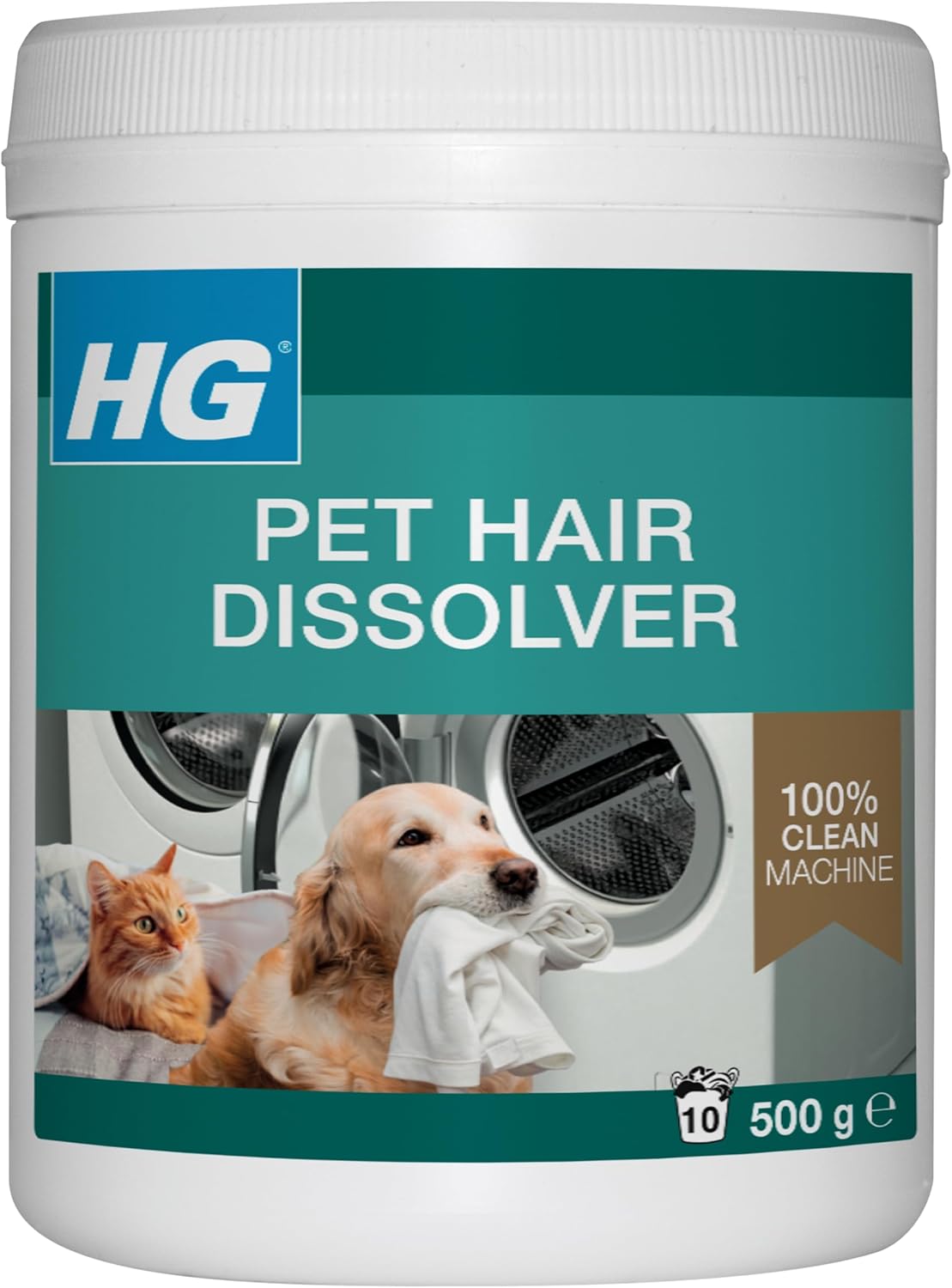 HG Pet Hair Dissolver, Pet Hair Remover for Clothes & Textiles, Dog Hair Remover & Cat Hair Remover Detergent for Washing Machine, Pet Friendly & Washing Machine Safe - 500g