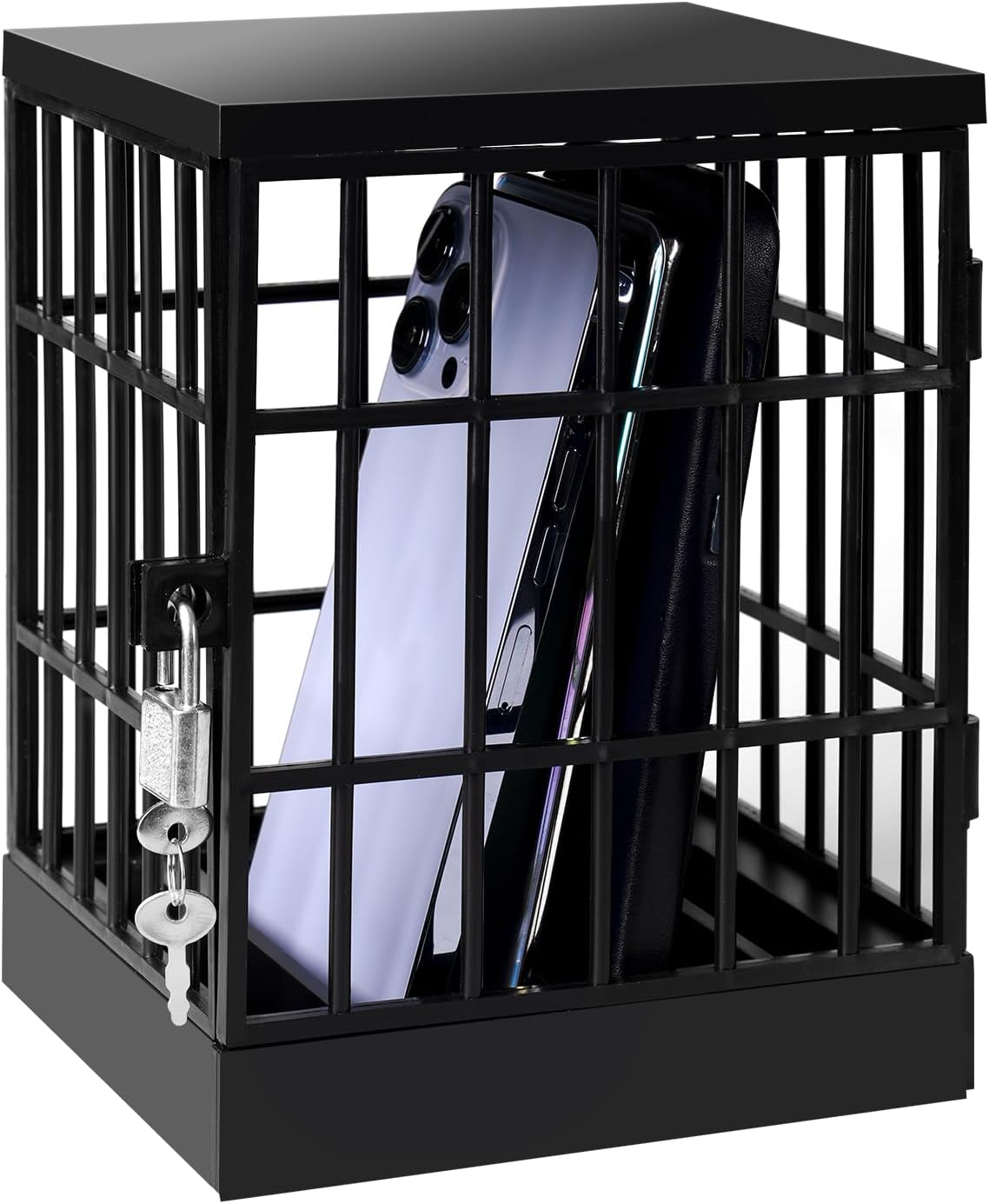 Gemaxvoled Cell Phone Jail Lock Box, Gold Mobile Phones Prison Lockable Cage for Classroom Family Time Party