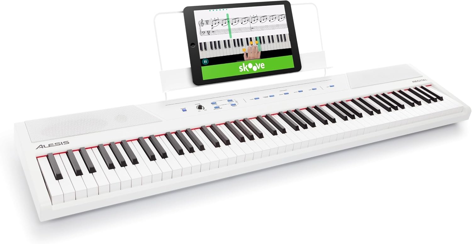 Alesis Recital Digital Piano 88-Key Semi-Weighted, White