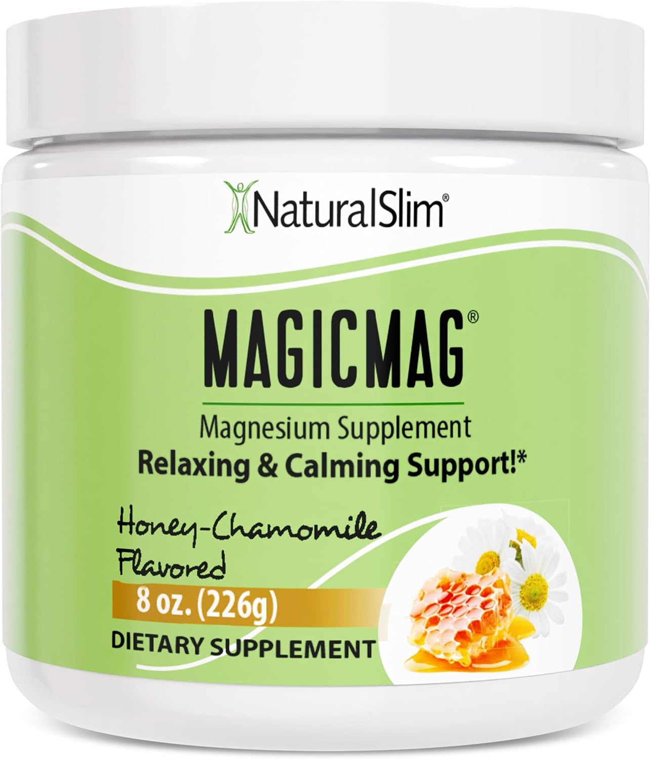 NaturalSlim MagicMag Magnesium Citrate Powder, Honey Chamomile, 8 oz
