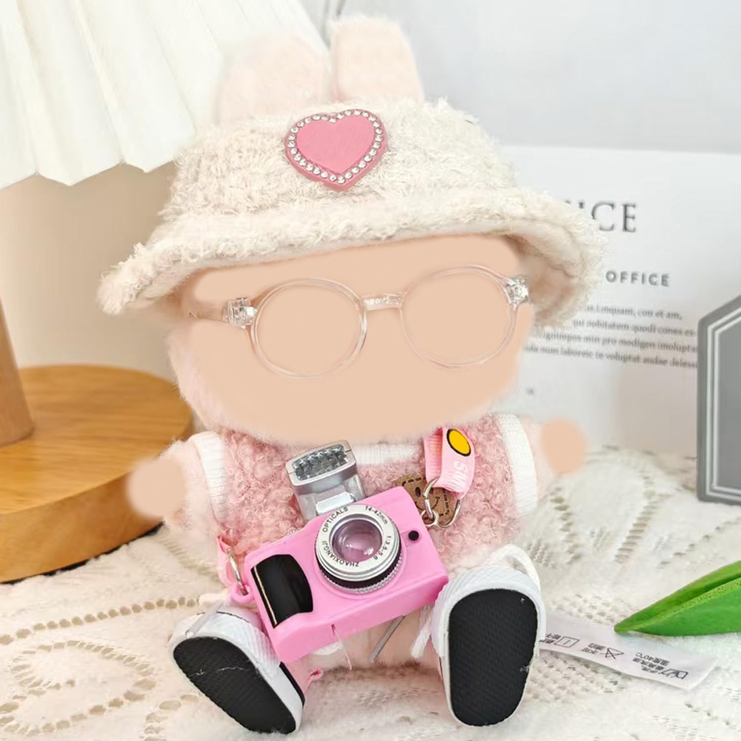 5 Pieces Sets Clothes Suitable for 17cm Dolls Clothes Accessories, Soft Cotton Outfit Suitable for 6.69inch(17cm) Doll Clothing Set Replacement(No Doll)(PinkB)