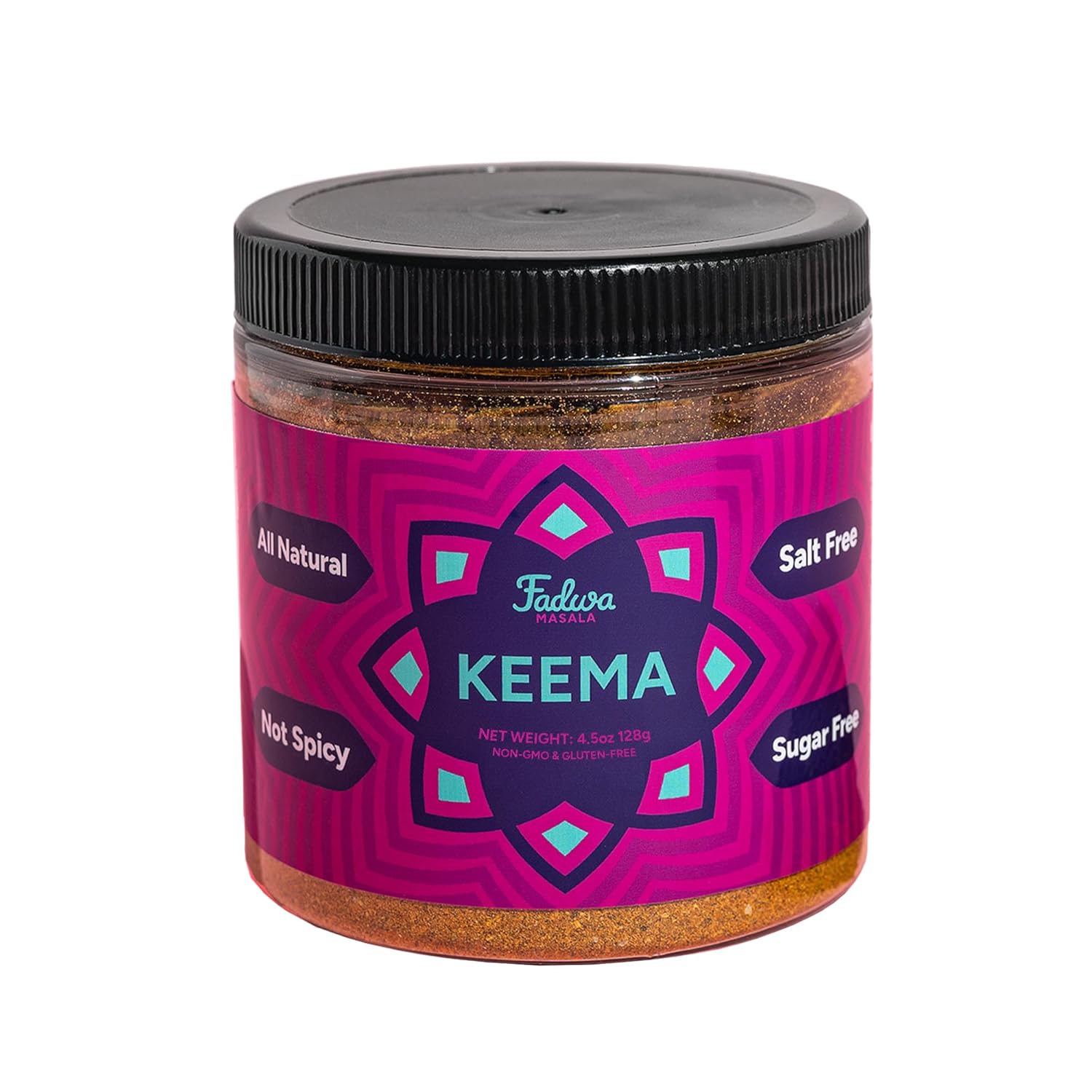 Fadwa Masala Keema Spice Mix - 4.5 oz Jar, Salt & Sugar Free, Non-Spicy Authentic Desi Spices for Pakistani & Indian Cooking, Curry, Garam Masala - No Artificial Ingredients - Gluten Free