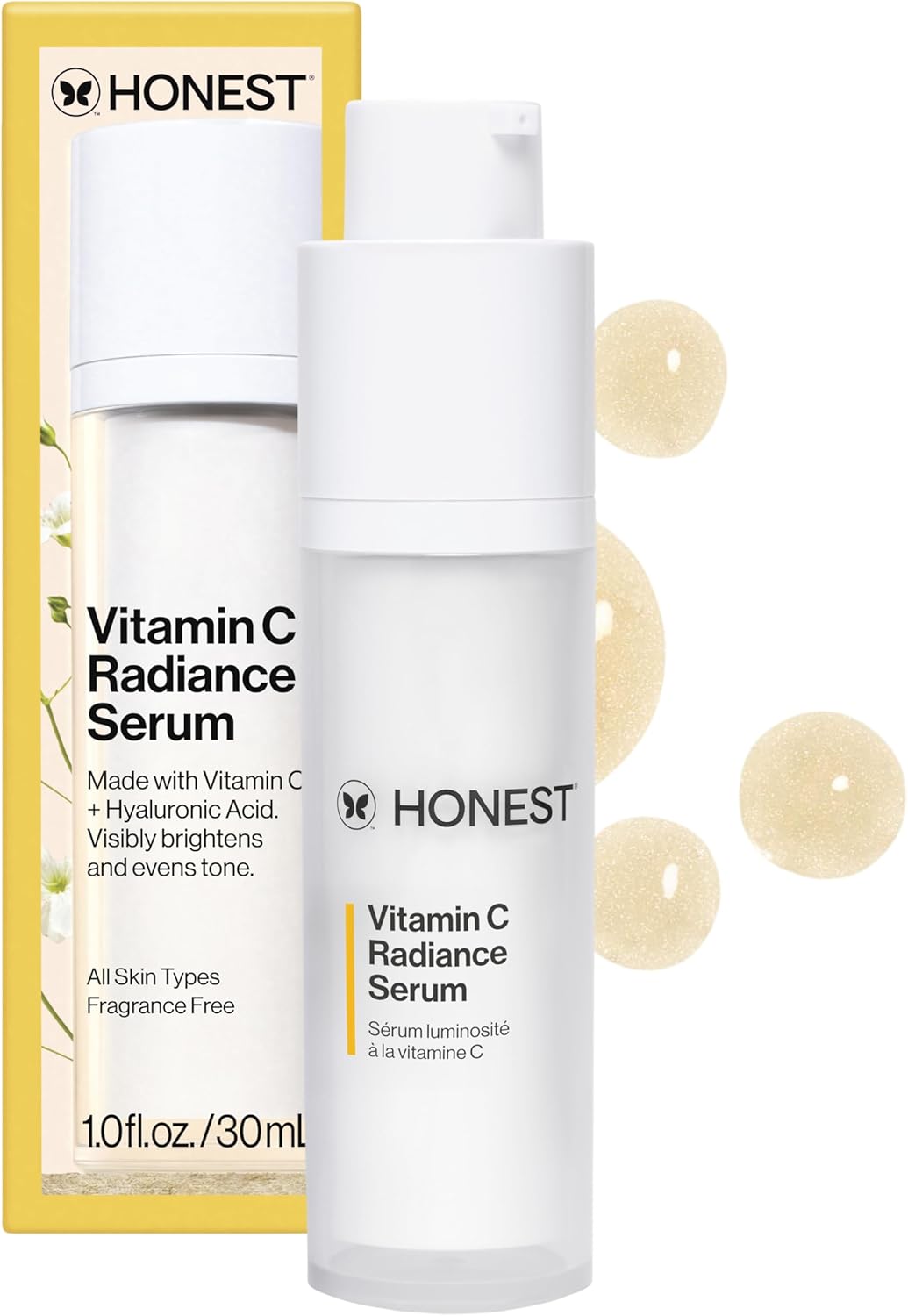 Honest Beauty Vitamin C Radiance Serum with Artichoke & Clover Extracts | Paraben Free, Dermatologist Tested, Cruelty Free | 1.0 fl. oz.