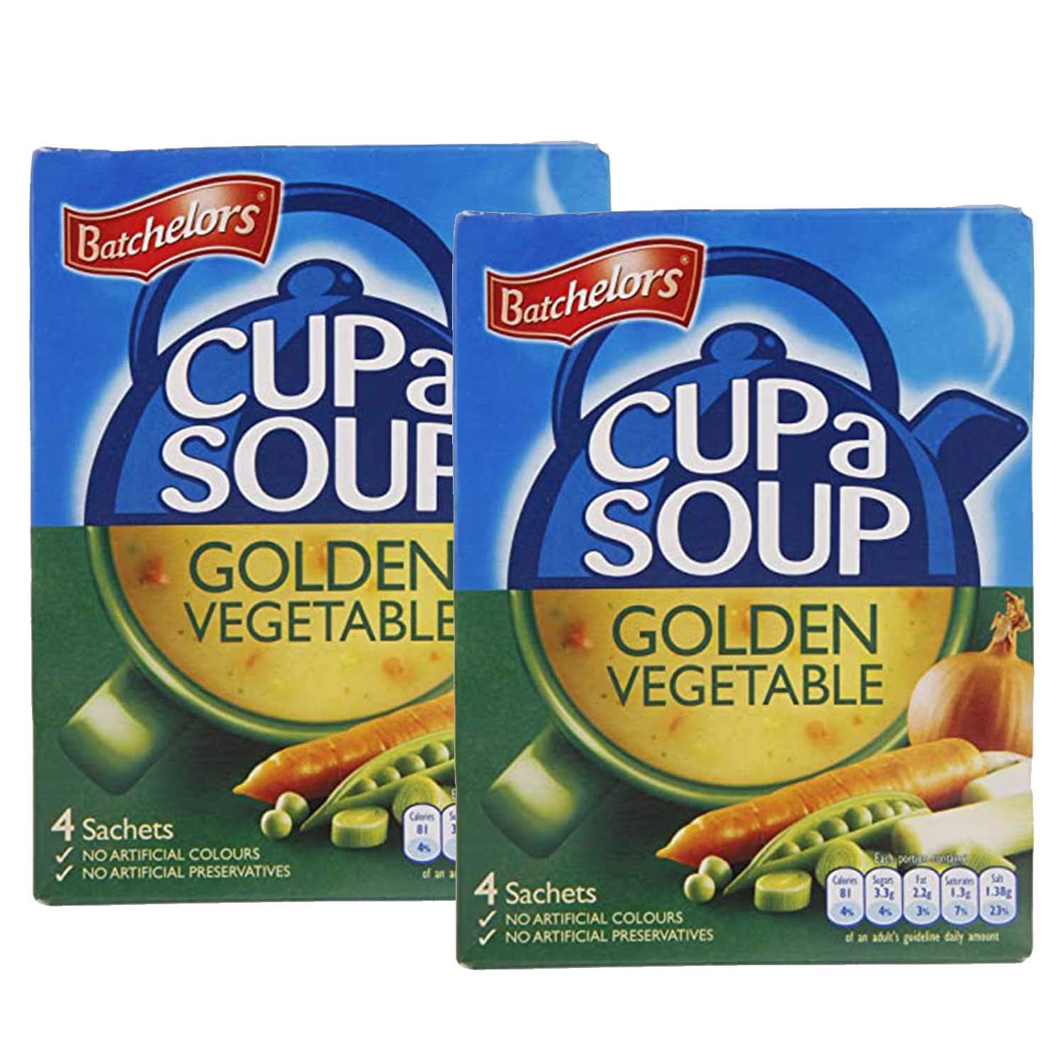 Batchelor's Cup A Soup 4 Sachets - Golden Vegetable - 2 Pack, 2 x 82 g
