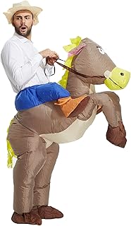TOLOCO Inflatable Costume Cowboy Costume, Inflatable Horse Costume, Blow up Costume Inflatable Halloween Costumes