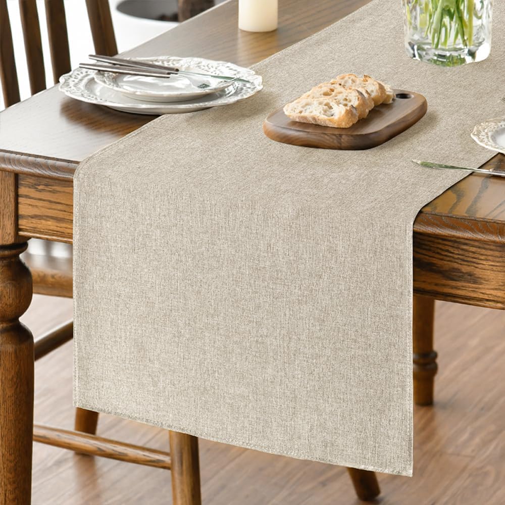 Artoid Mode Light Brown Summer Table Runner, Seasonal Fall Autumn Machine Washable Kitchen Dining Table Decoration for Home Party Decor 40x140 cm