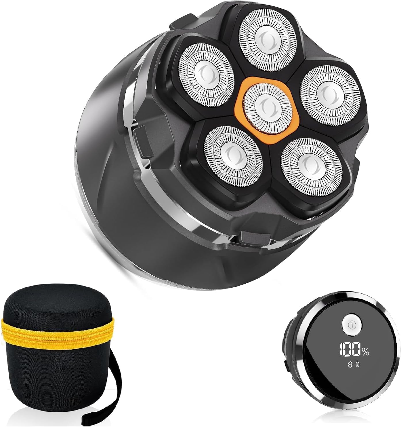 Head Shavers for Men, 2025 Upgraded 6D Flexible Head Shavers for Bald Men, IPX8 Waterproof Wet/Dry Rotary Electric Shaver with LED Display, USB-C Charging & Travel Lock Bald Razor