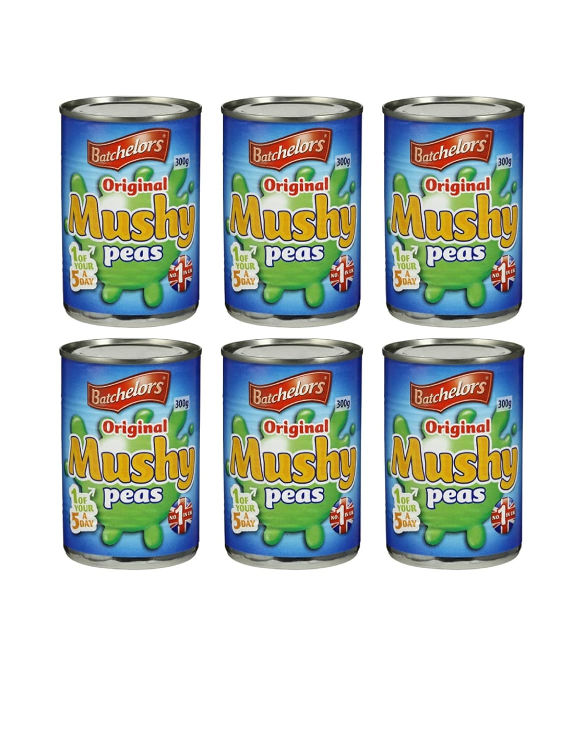 Batchelors Original Mushy Peas 300g, (Pack of of 6)