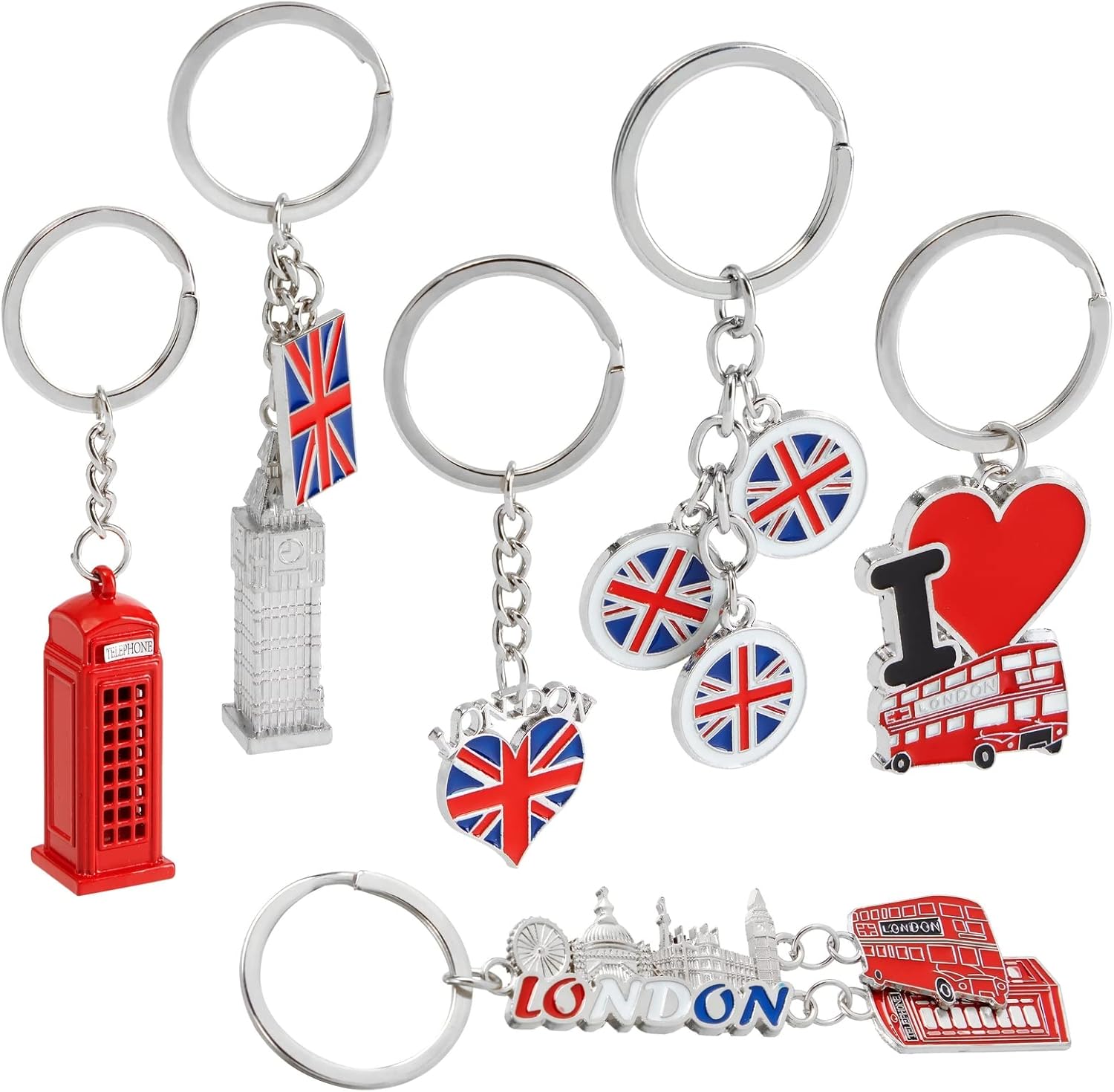Juvale 6 Pack Keychain Souvenir Gifts, Souvenir Gift, Key Rings