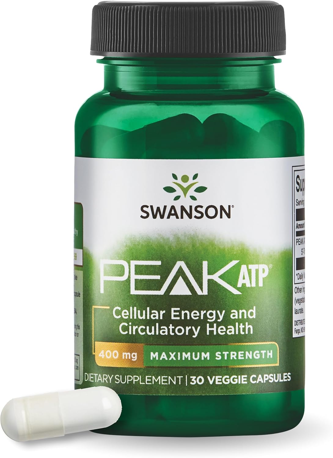 Swanson Maximum Strength Peak ATP, 400 mg, 30 Veggie Capsules