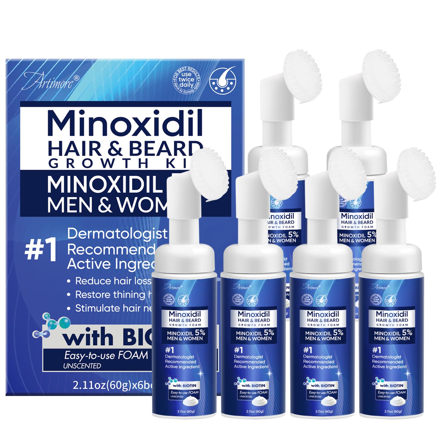 5% Minoxidil Foam for Men and Women, Minoxidil for Men Foam for Hair and Beard, Minoxidil for Women Hair Growth (12 Ounce)