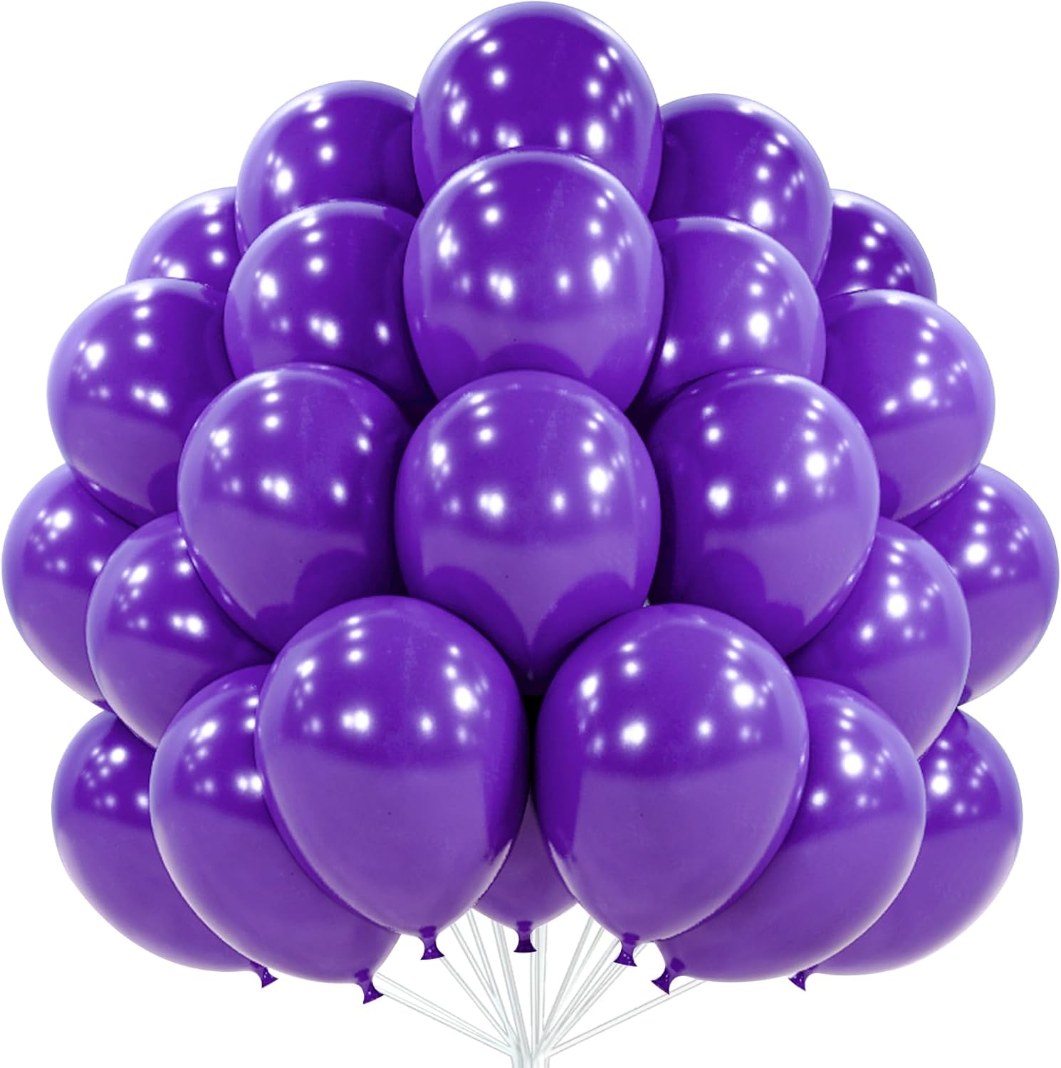 PartyWoo Dark Purple Balloons 50 pcs 12 Inch Royal Purple Balloons for Graduation Halloween Mardi Gras Ramadan Eid Wedding Baby Shower Anniversary Birthday Party Decorations Purple-Y16