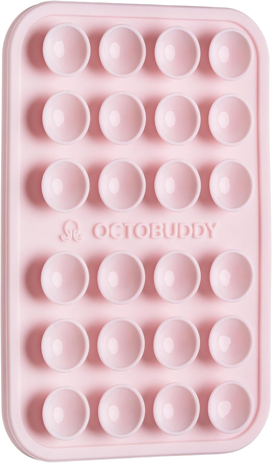 OCTOBUDDY Classic - Silicone Suction Phone Case Adhesive Mount - Hands-Free, Strong Grip Holder for Selfies and Videos - iPhone and Android Compatible - 2.25″ x 3.25″, Chalk Pink