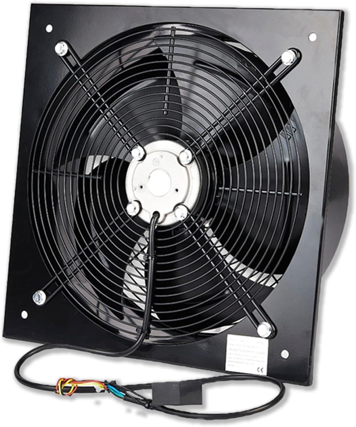 Industrial Extractor Axial Exhaust Ventilation Commercial Air Blower Fan 250mm / 10" (4 Pole) 2552m3/h Black (Heavy Duty Metal Without Speed Control Regulator)