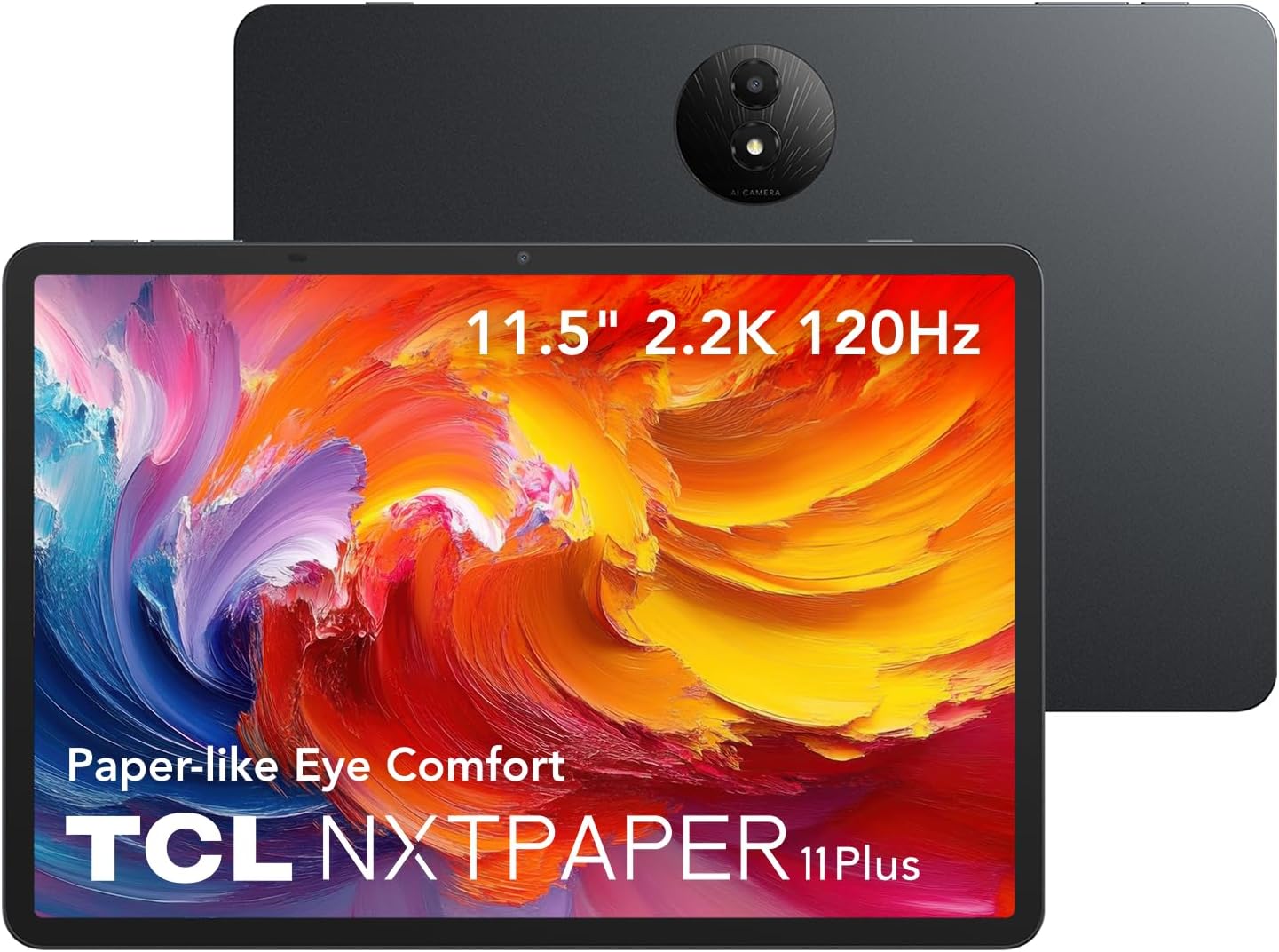 TCL NXTPAPER 11 Plus Tablet 11.5" 2.2K 120Hz NXTPAPER Display 8000mAh Battery 33W Fast Charging Anti-glare Anti-blue light Protect your eyes 8GB+256GB 4 Speakers DTS Sound Thin 6.5mm 490g Dark Gray