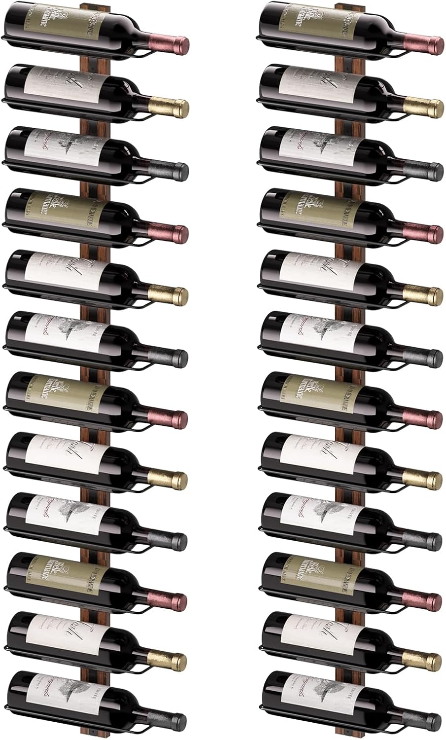 B4Life Wine Rack Wall Mounted for 24 Wine Bottles, Wood Wine Racks for Wall, Wine Holder Wine Bottle Racks for Kitchen, Dining Room, Bar