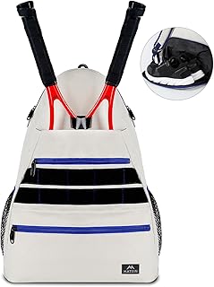 MATEIN Tennis Bag Tennis Racket Bags, Large Tennis Backpack for Men & Women with Shoe Compartment Hold 2 Rackets, Waterproof Tennis Gifts Bag