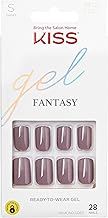 KISS Gel Fantasy Press On Nails, Nail glue included, 'Temporary Feels', Gray, Short Size, Squoval Shape, Includes 28 Nails, 2g Glue, 1 Manicure Stick, 1 Mini file