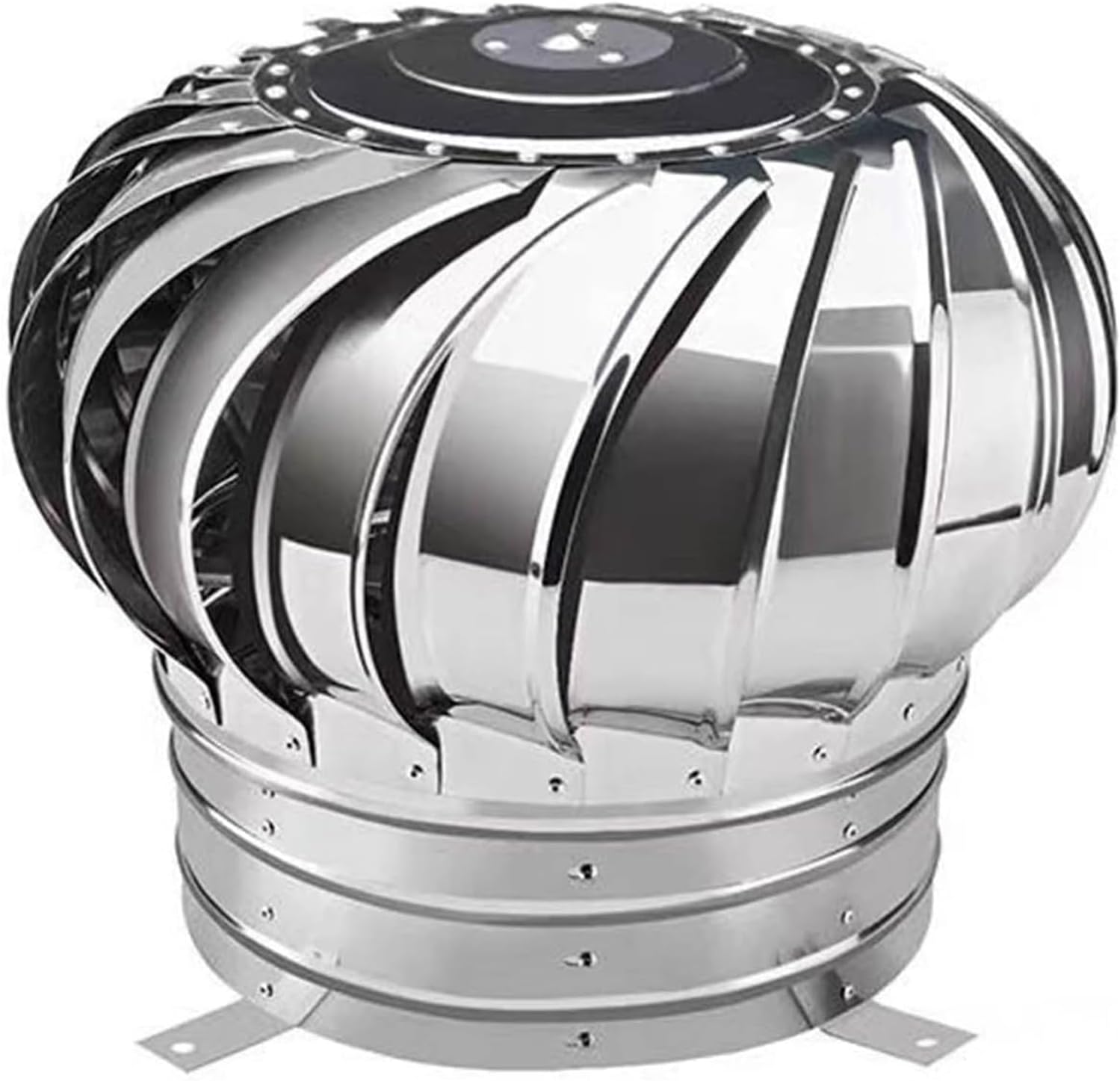 Roof Wind,Stainless Steel Turbine Ventilator Vents 4 8 10 12In Roof Ventilator, Galvanized Steel All Weather Roof Vent, Unpowered Rotation, for Houses Factory Attic Farm (Size : 200mm/7.9in)