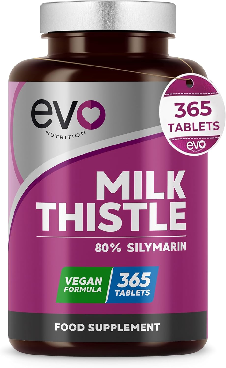 Milk Thistle Tablets | 80% Silymarin | 365 Tablets | Vegan Supplement | Milk Thistle Capsules Alternative | Made in The UK