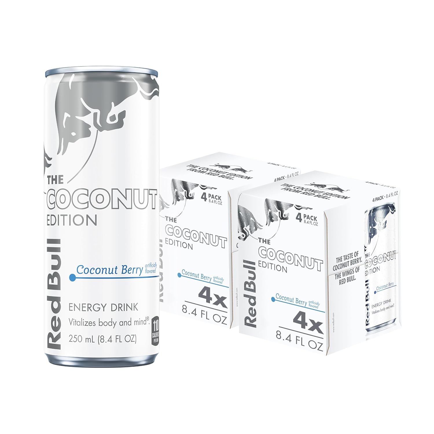 Red Bull Coconut Edition Energy Drink, Coconut Berry, with 80mg Caffeine plus Taurine & B Vitamins, 8.4 Fl Oz, Pack of 8 Cans