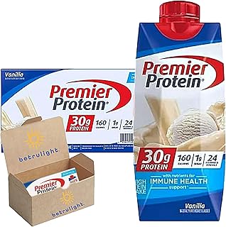 Protein Shake | Our Premier Vanilla Flavor | 30g Protein, 1g Sugar, 24 Vitamins & Minerals, Nutrients to Support Immune Health| 11 Fl Oz Case of 15 | Every Order is Elegantly Packaged in a Signature BETRULIGHT Branded Box!
