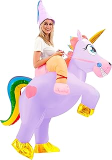 Spooktacular Creations Inflatable Costume, Riding a Unicorn Air Blow-up Deluxe Halloween Costume Adult