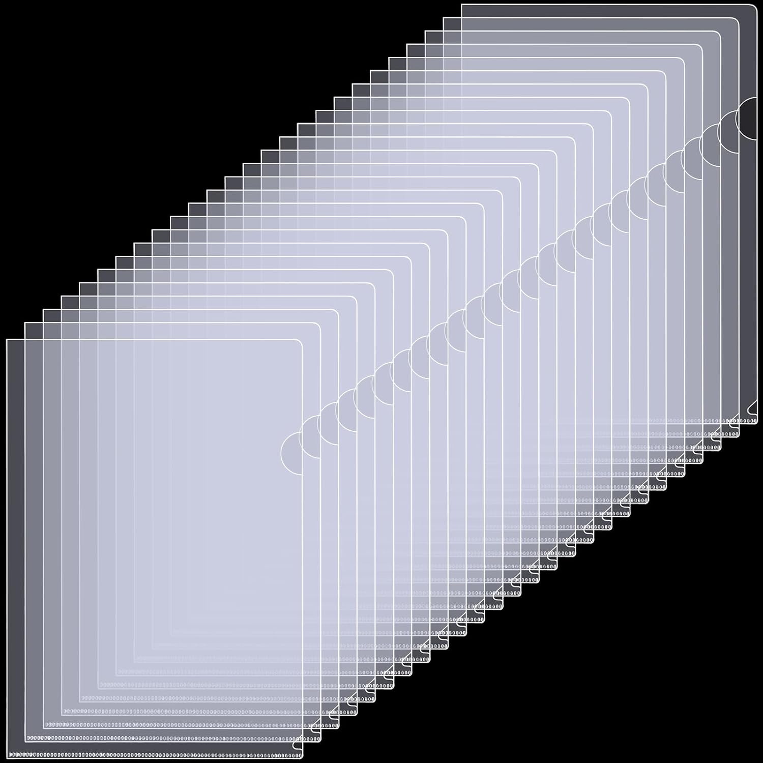 24 Pack Clear Plastic Document Folders Project Pockets for Letter Size A4 Papers, Transparent Sleeves