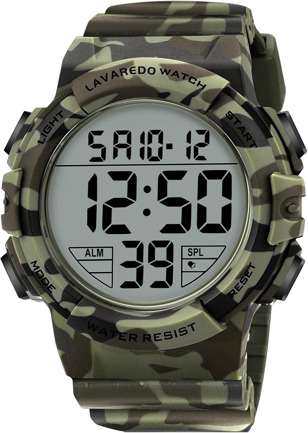 Timever Mens Digital Watch,Mens Watches 5 ATM Waterproof Sport Watch with Alarm/Stopwatch/LED Backlight/Date/Timer, Black Digital Watches for Men
