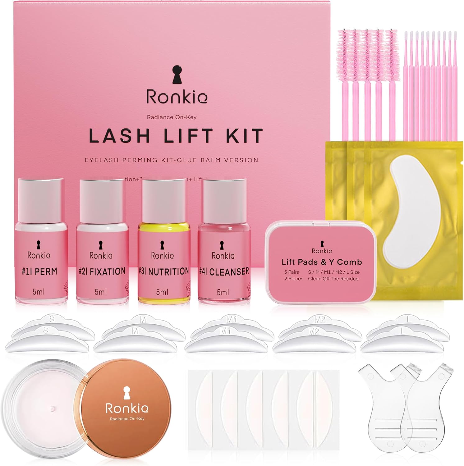 Lash Lift kit at Home Salon: Professional Eyelash Perm Kit for Beginner - Eyelash Eyebrow Curling Set Glue Upgraded Version