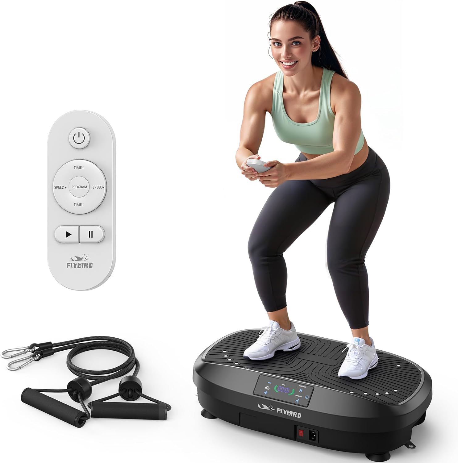 FLYBIRD Vibration Plate Exercise Machine, 2026 Power Vibration Plate for Weight Loss, 1-120 Speed Levels,150KG Weight Capacity,Full-Body Workout Vibration Plate for Lymphatic Drainage&Body Shaping