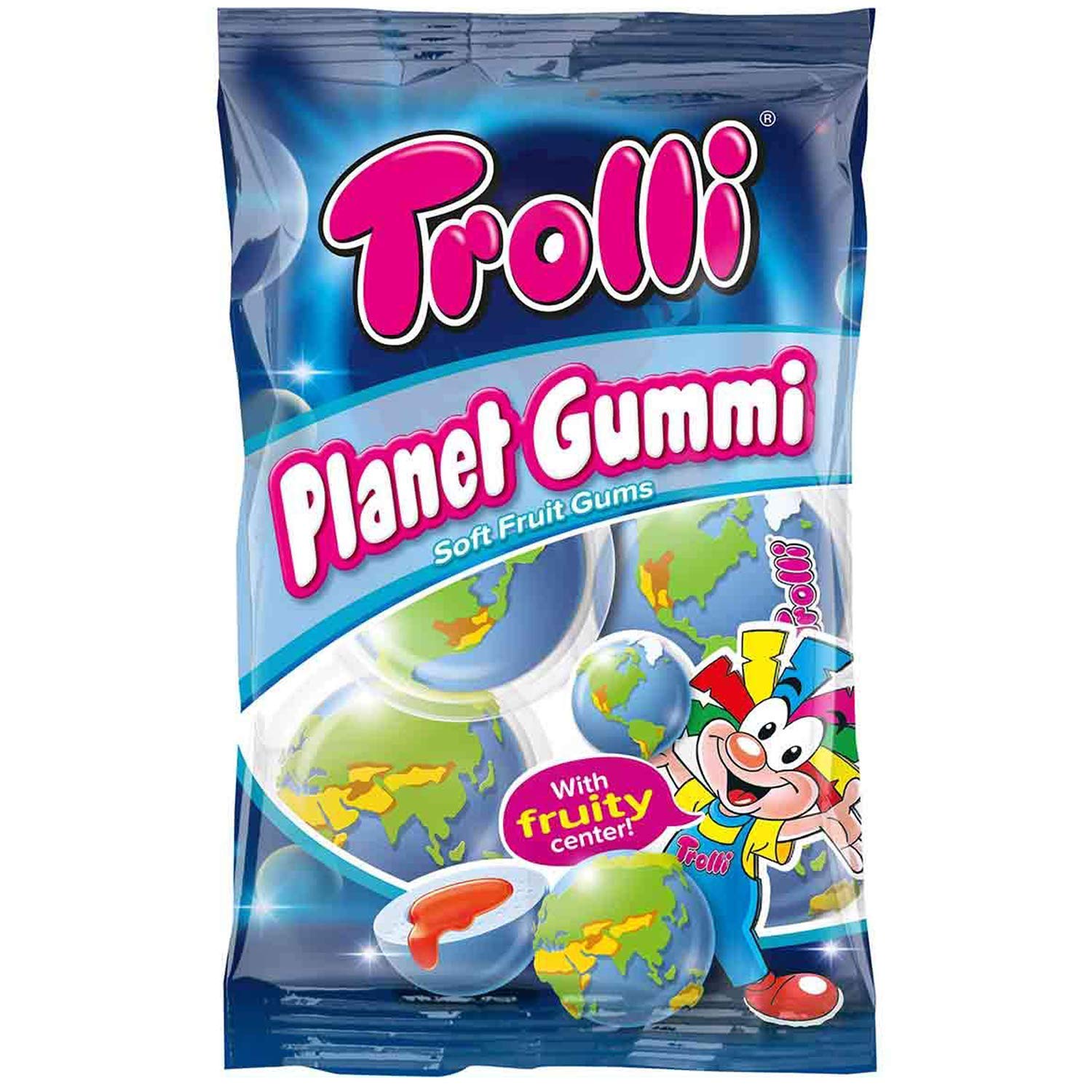 Trolli Planet Gum (75g) pack of 2 - Foamed Sugar Gumdrops with fruity filling
