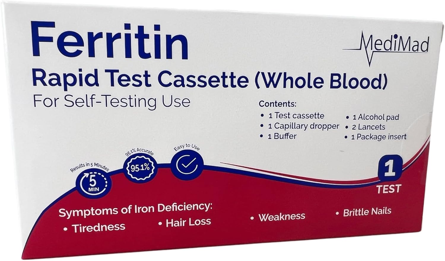 Iron Deficiency Test Kit Ferritin Self Testing Blood Anaemia Test