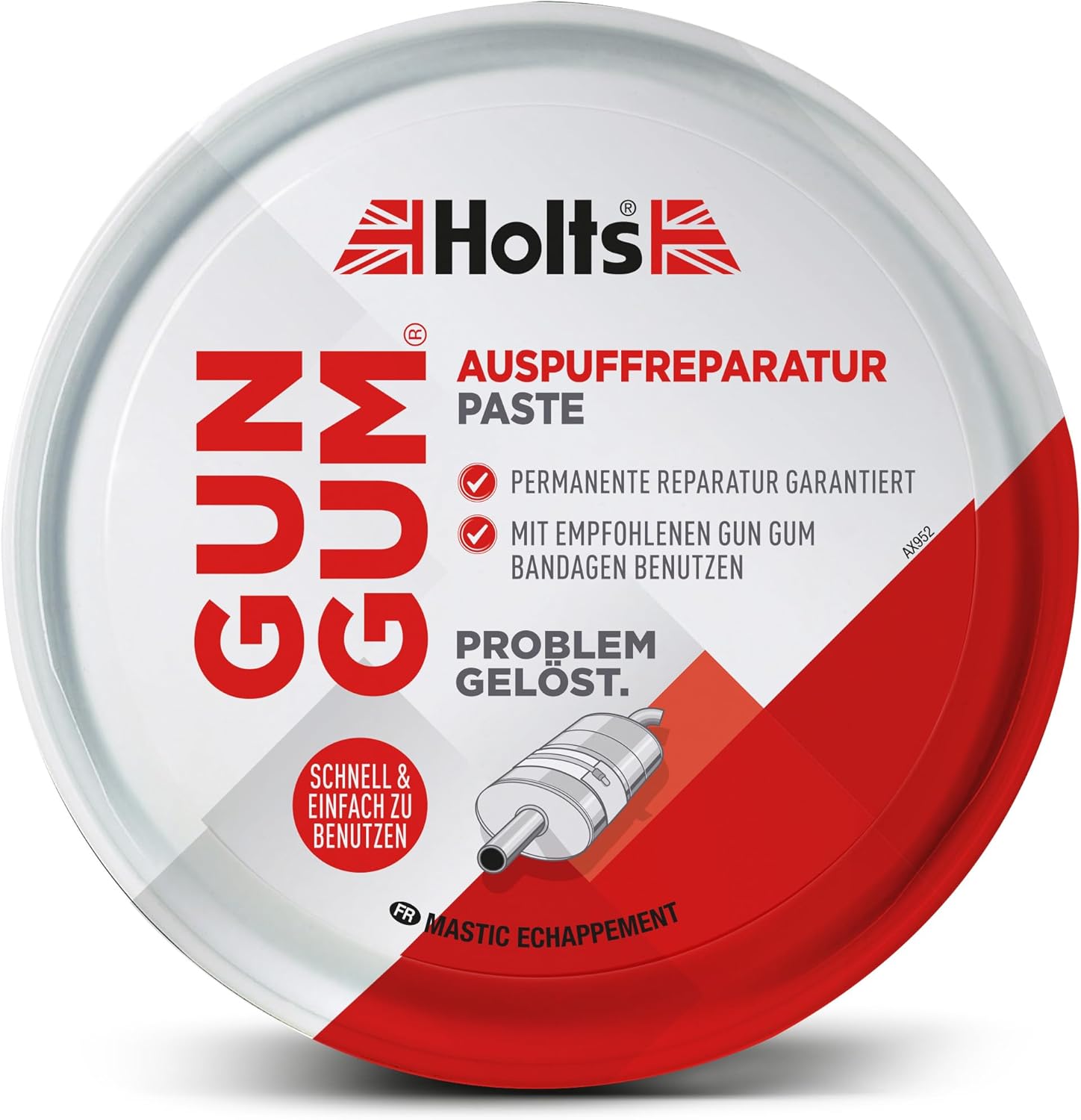 Holts Gun Gum Exhaust Paste, Exhaust Repair Paste, Professional Quality Exhaust Sealant Paste To Create Gas Tight Seal & Stop Leaks, Reliable & Easy To Use For Fast Permanent Exhaust Repair, 200g