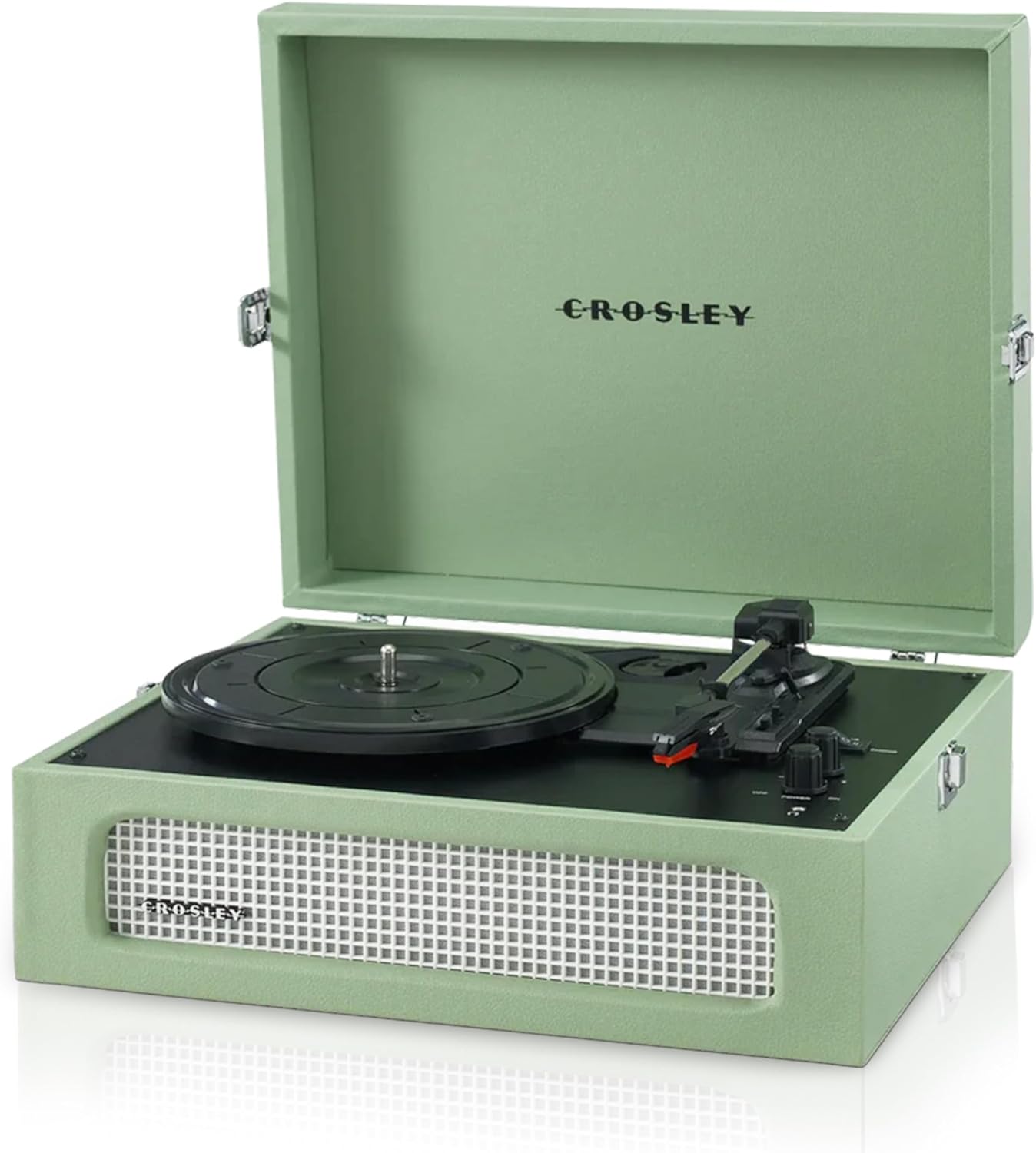 Crosley Voyager Portable Turntable - Bluetooth Record Player, 3-Speed Suitcase Vinyl Player, Home Turntables for Vinyl Records, Built in Stereo Speakers & Bluetooth Receiver, AUX Input, Sage