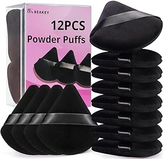 BEAKEY 12pcs Powder Puffs for Face Powder Triangle Powder Puff for Loose and Cosmetic Foundation, Makeup Puff for Contouring, Cloud Kiss Makeup Sponges Beauty Makeup Tools, Halloween Makeup Tools